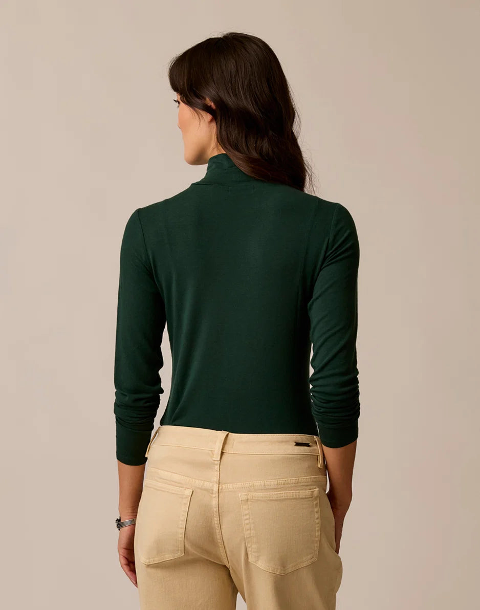 Lea Tissue Turtleneck: Dark Pine
