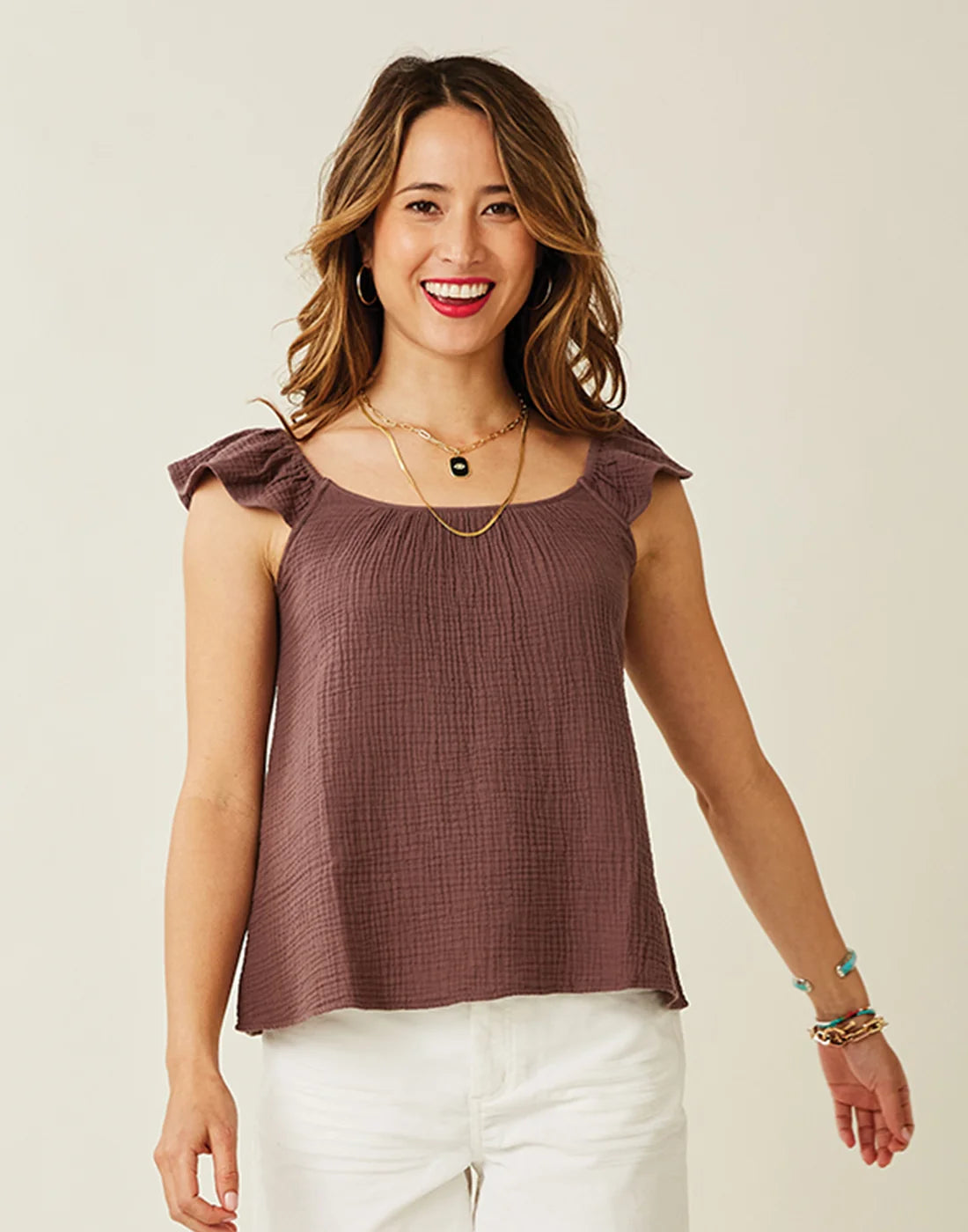 Corrine Top: Dark Fawn - FINAL SALE