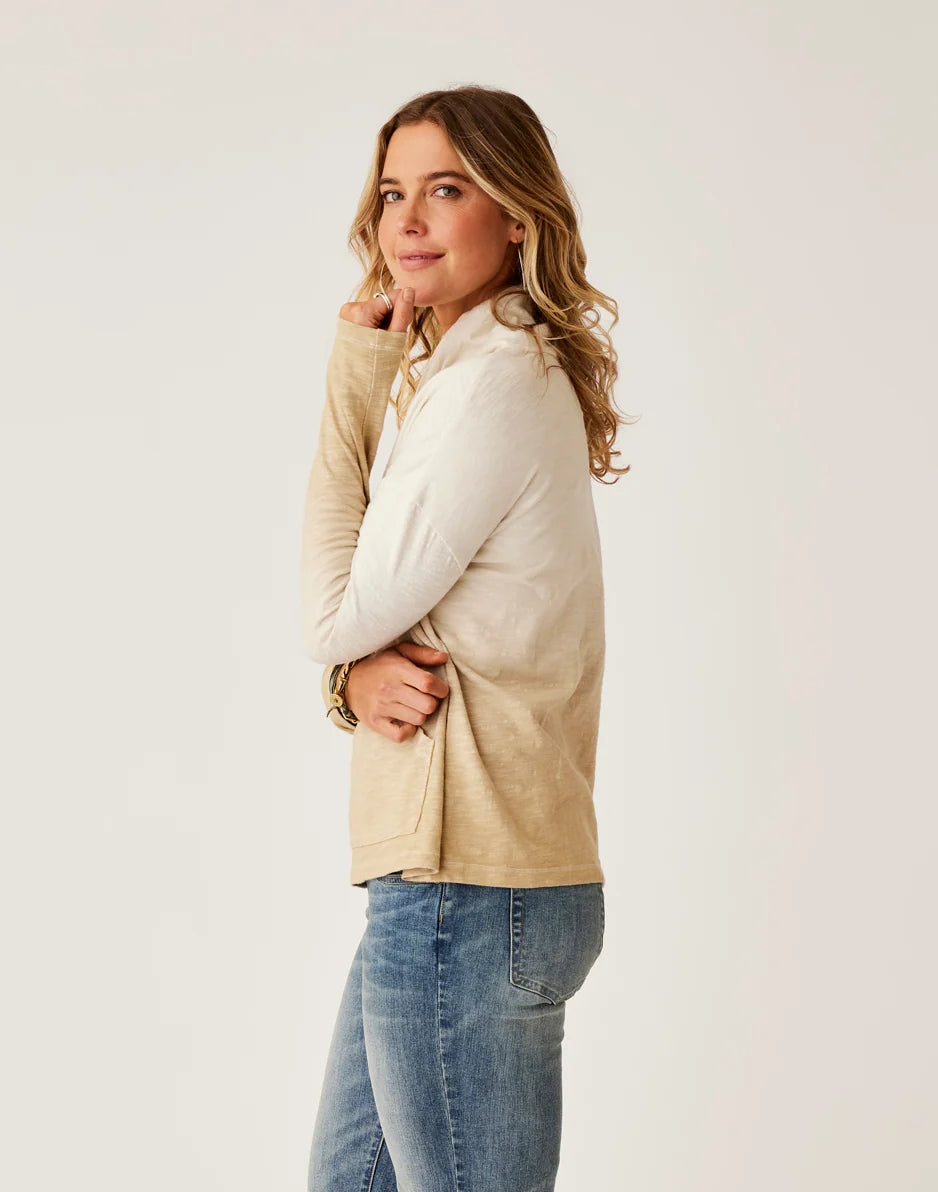 Bodie Funnel Neck: Lt. Khaki Ombre