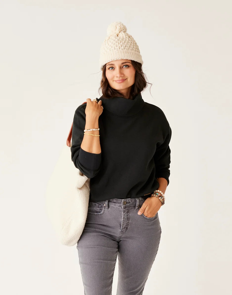 Lennox Fleece Top: Black