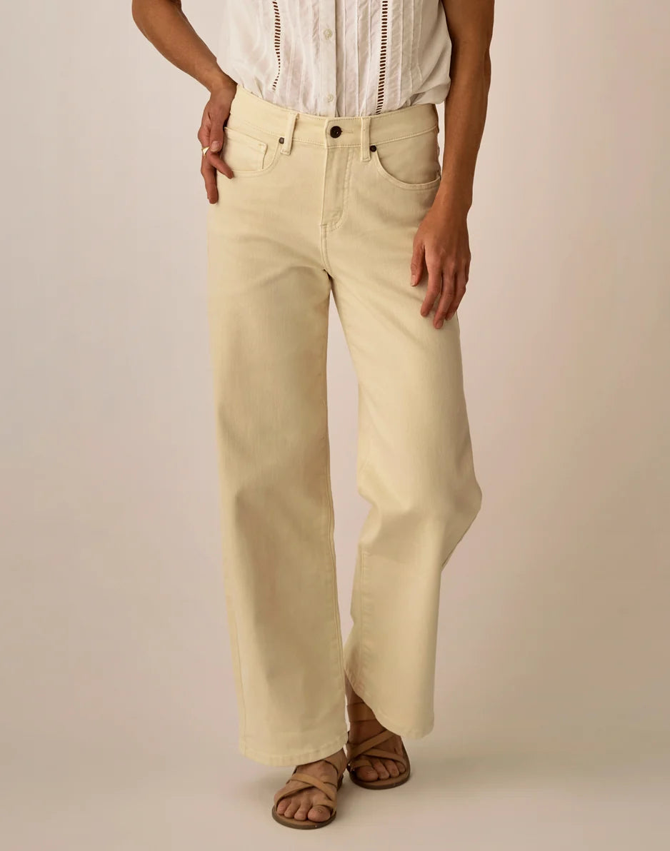 Audrey Wide Leg: Ecru
