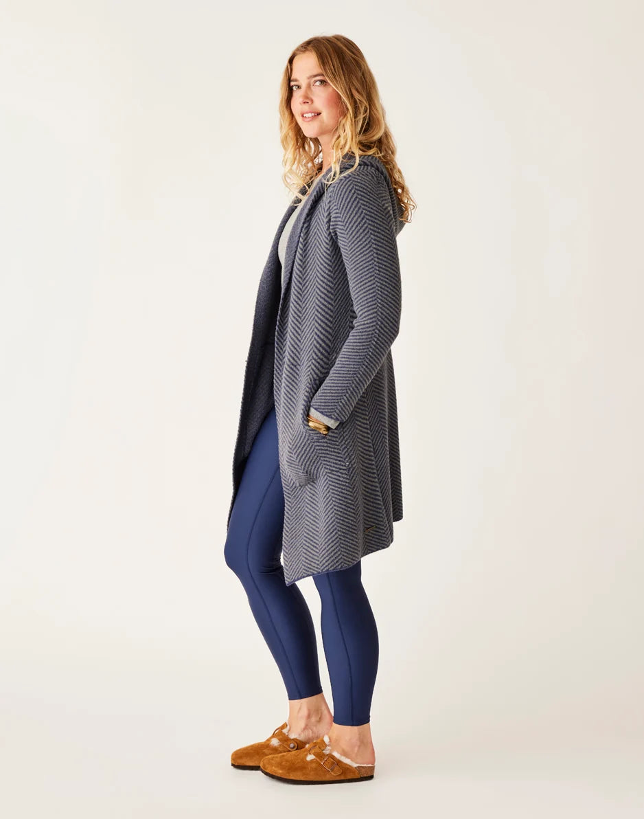 Durango Plush Cardigan: Navy Herringbone - FINAL SALE