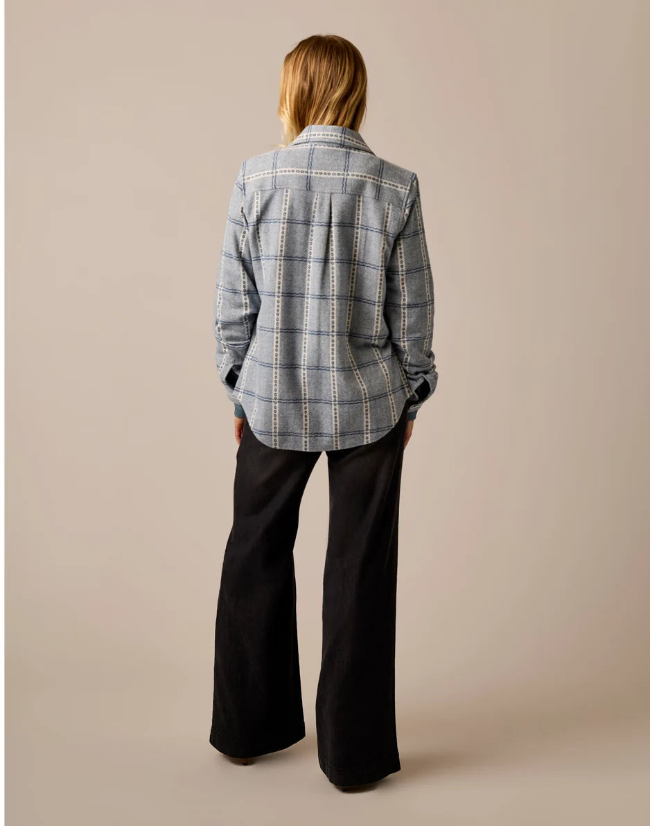 Fairbanks Supersoft Shirt: Blue Mirage Dobby Plaid
