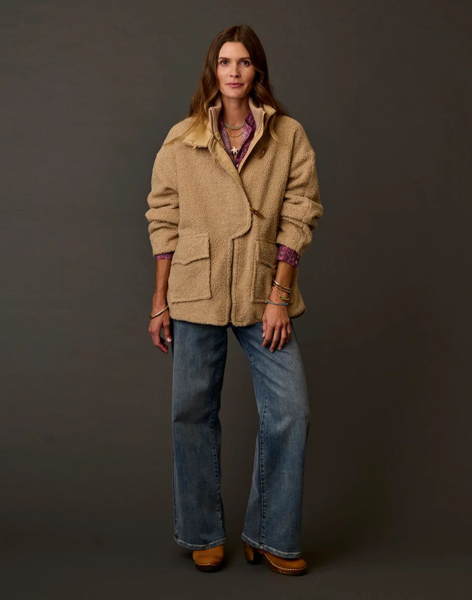 Emilia Boucle Coat: Sandstone