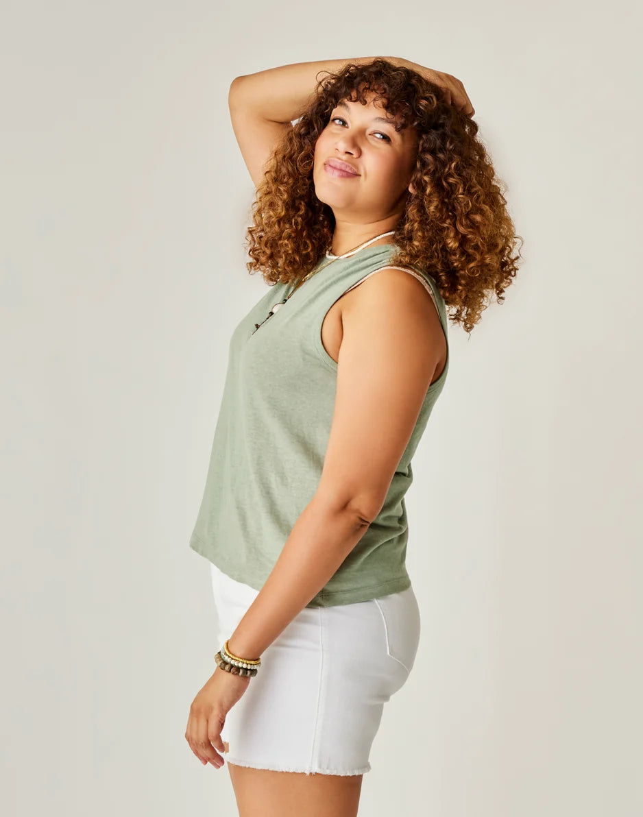 Larisa Hemp Tank: Light Cilantro - FINAL SALE