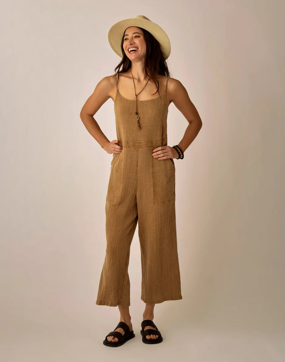 Knox Gauze Jumpsuit: Golden