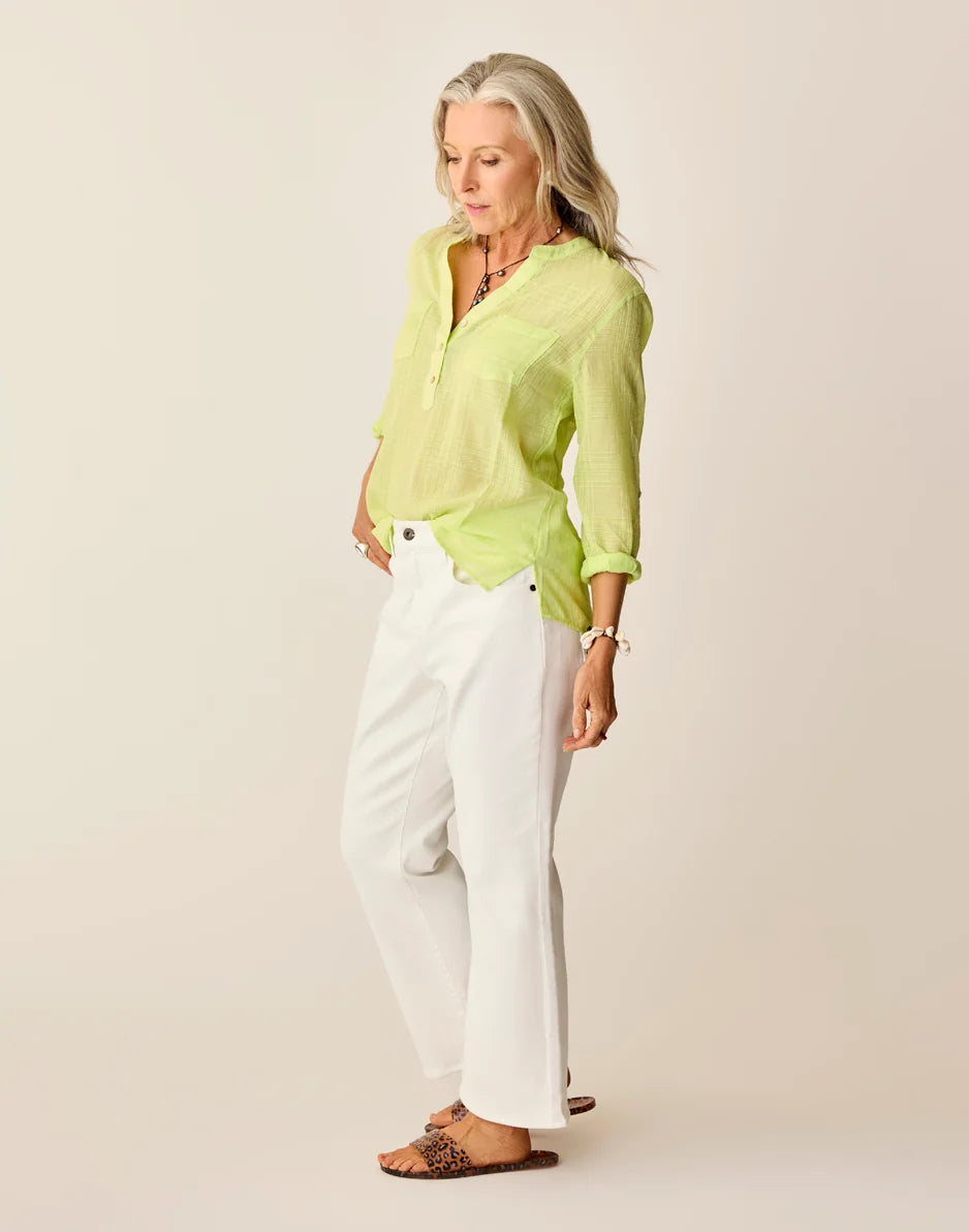 Dylan Textured Shirt: Limeade - FINAL SALE