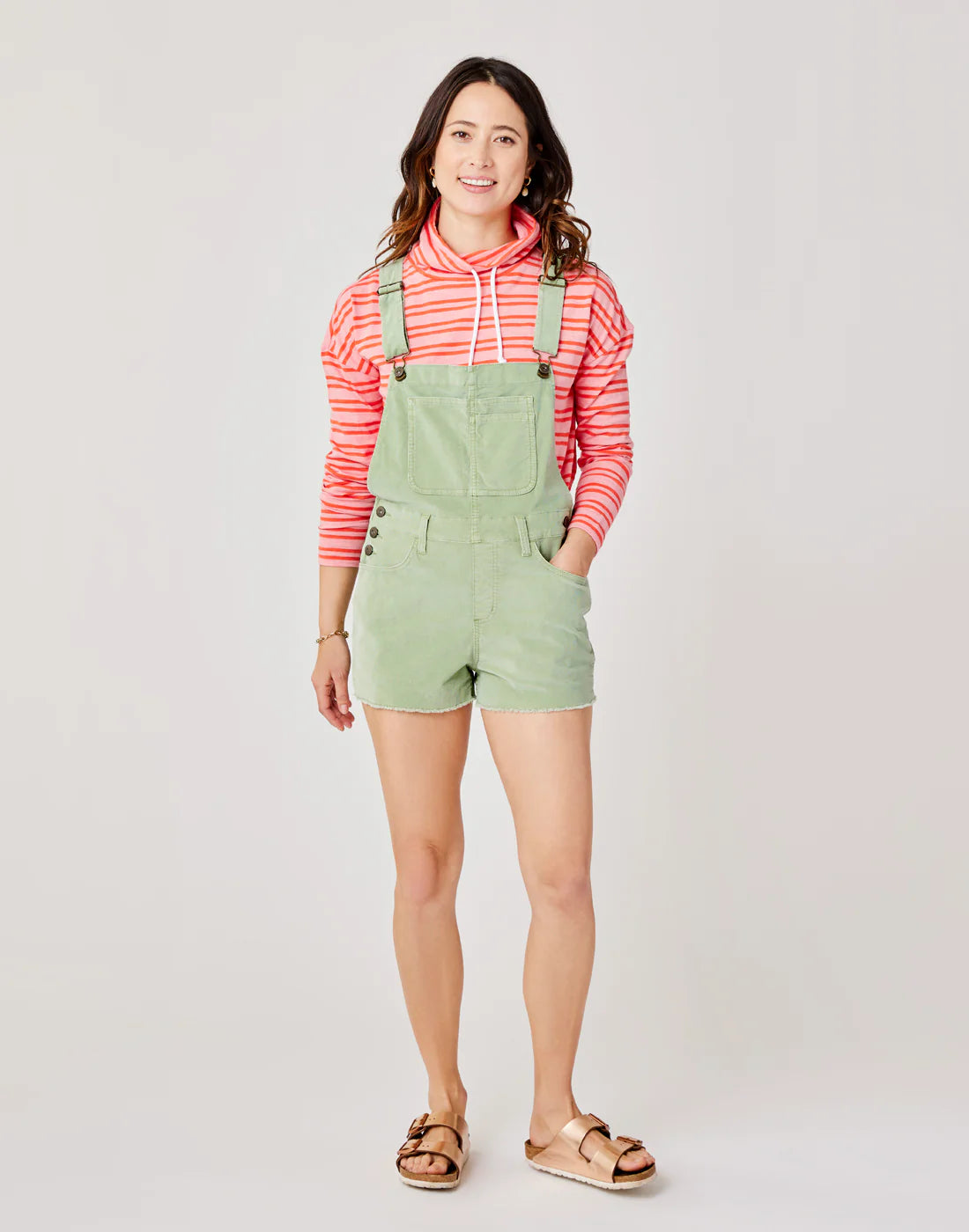 Jason Overall Short: Light Olive - FINAL SALE