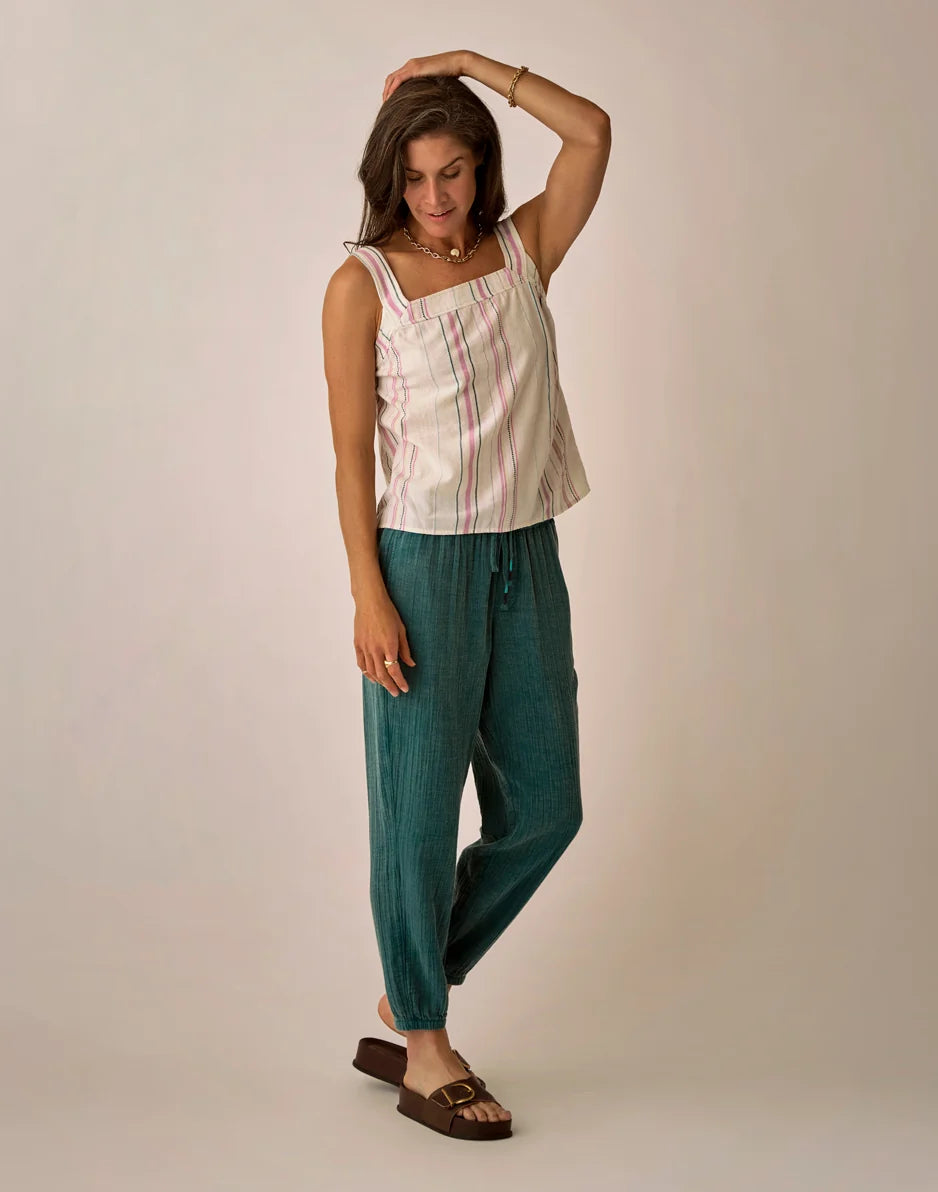 Calista Gauze Pant: Nightdive Acid Wash