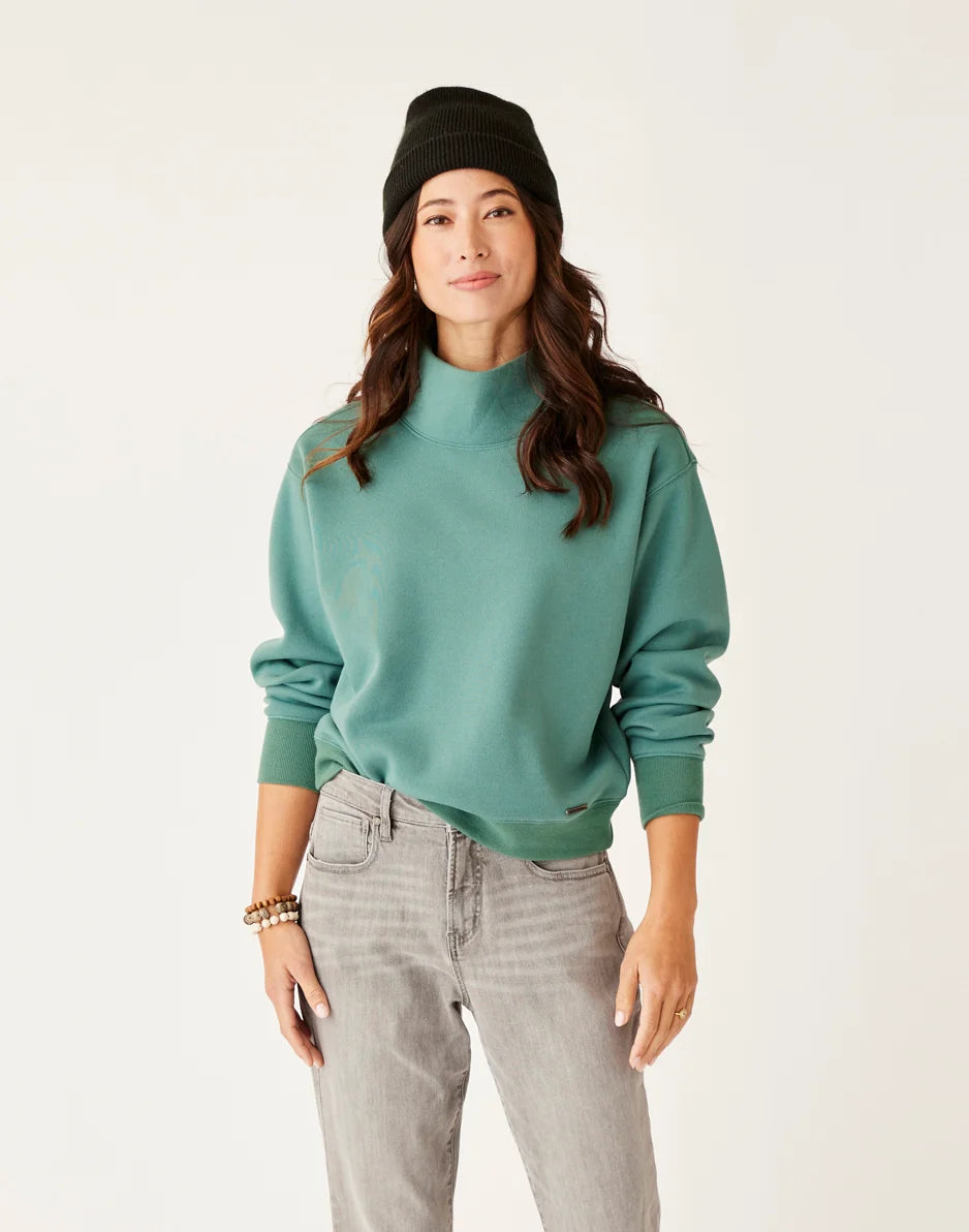 Lennox Fleece Top: Forest - FINAL SALE
