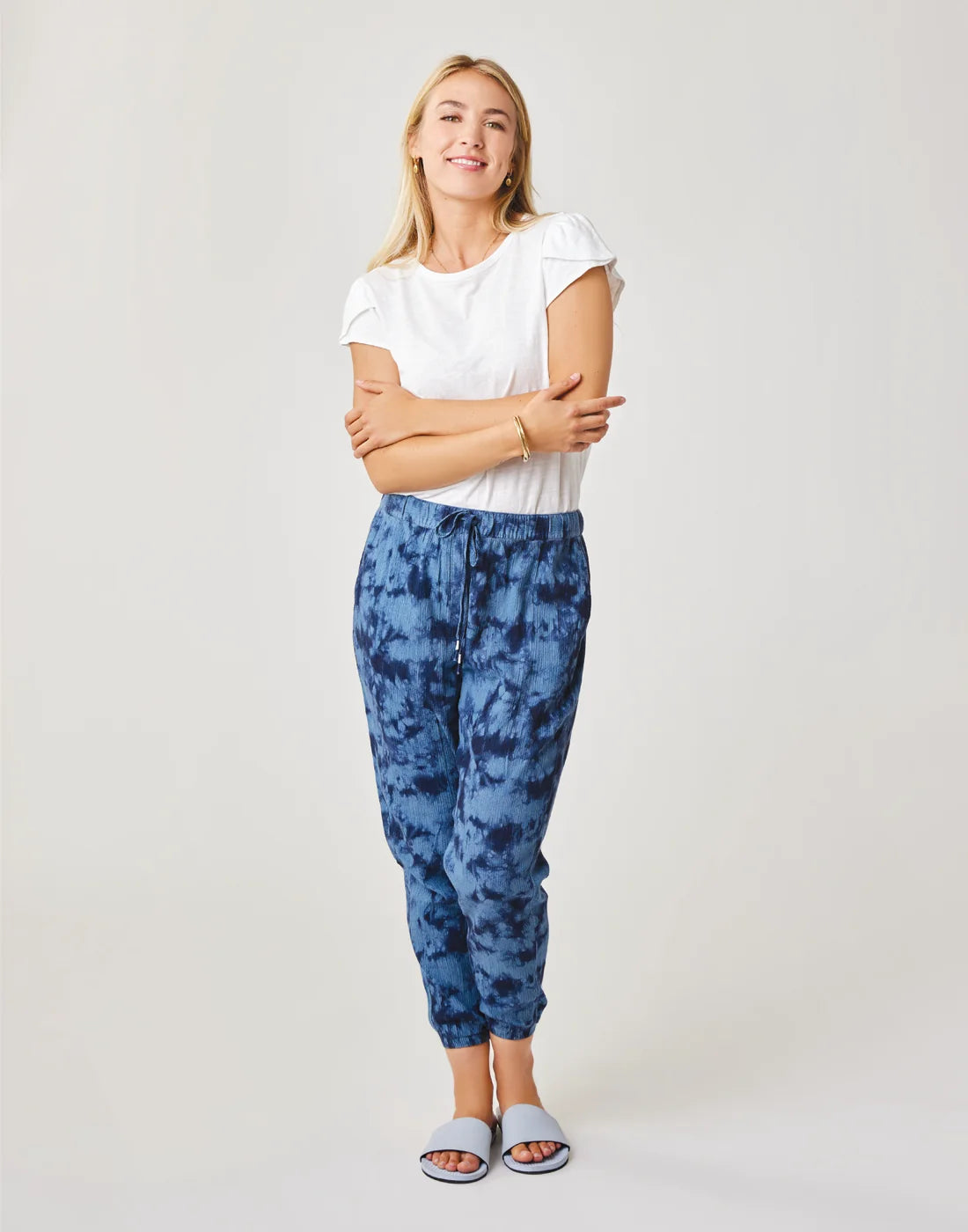 Calista Pant: Navy Tie Dye - FINAL SALE