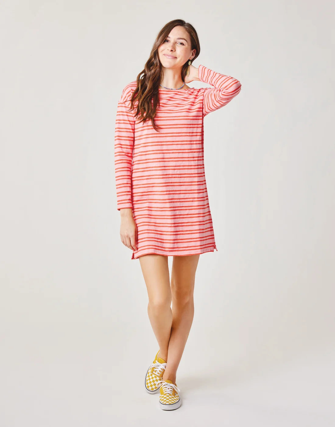 Lexi Dress: Grapefruit Breton - FINAL SALE