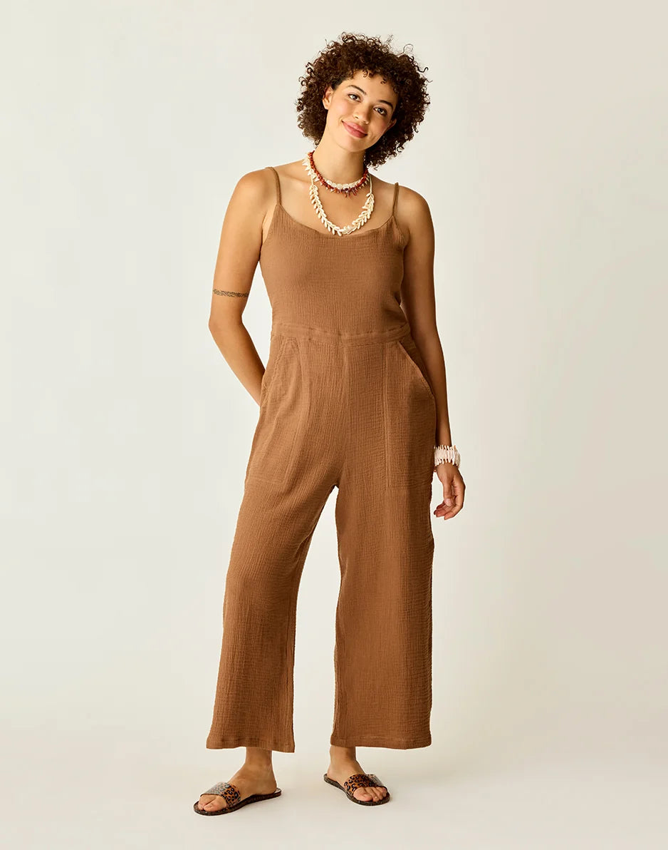 Knox Gauze Jumpsuit: Rum - FINAL SALE