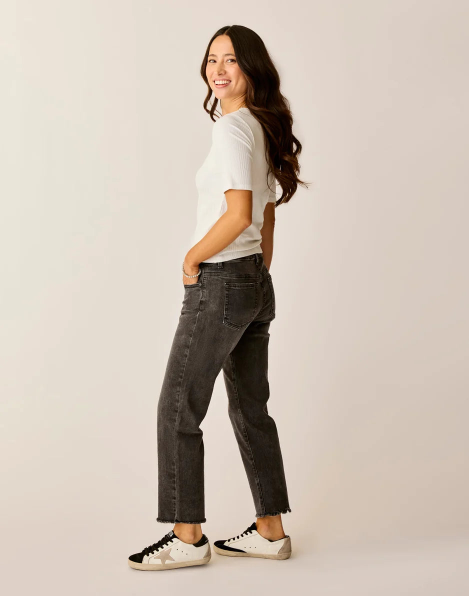 Austin Crop Jean: Washed Black
