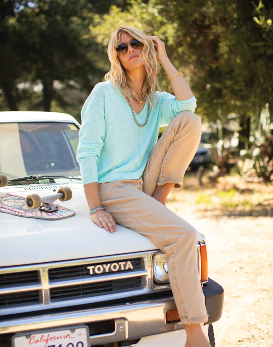 Georgie Sweater: Light Aqua