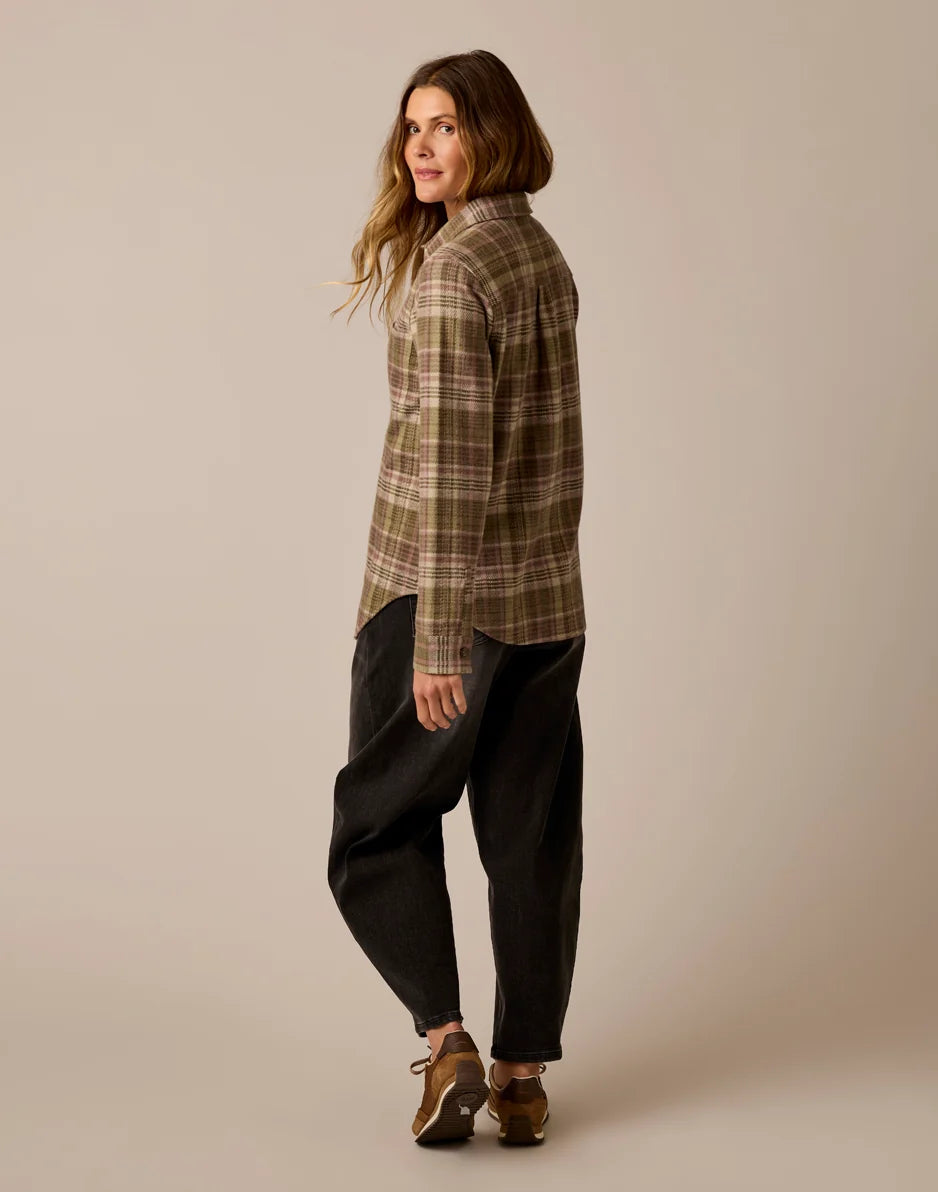 Fairbanks Supersoft Shirt: Dark Olive Plaid