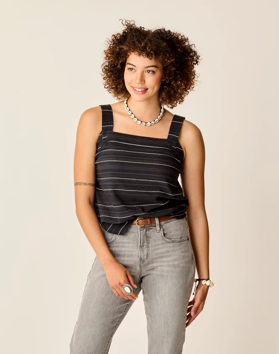 Liv Stitched Top: Black Texture - FINAL SALE