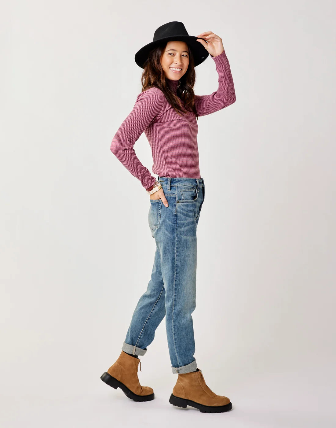 Denise Turtleneck: Orchid Stripe