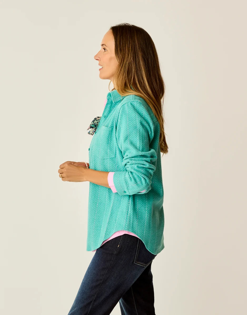 Fairbanks Supersoft Shirt: Jade Herringbone