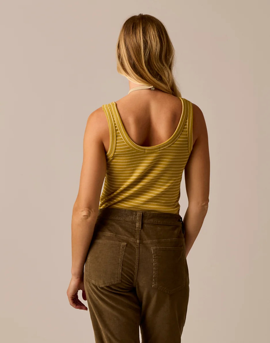 Ever Rib Tank: Gold Glow Stripe