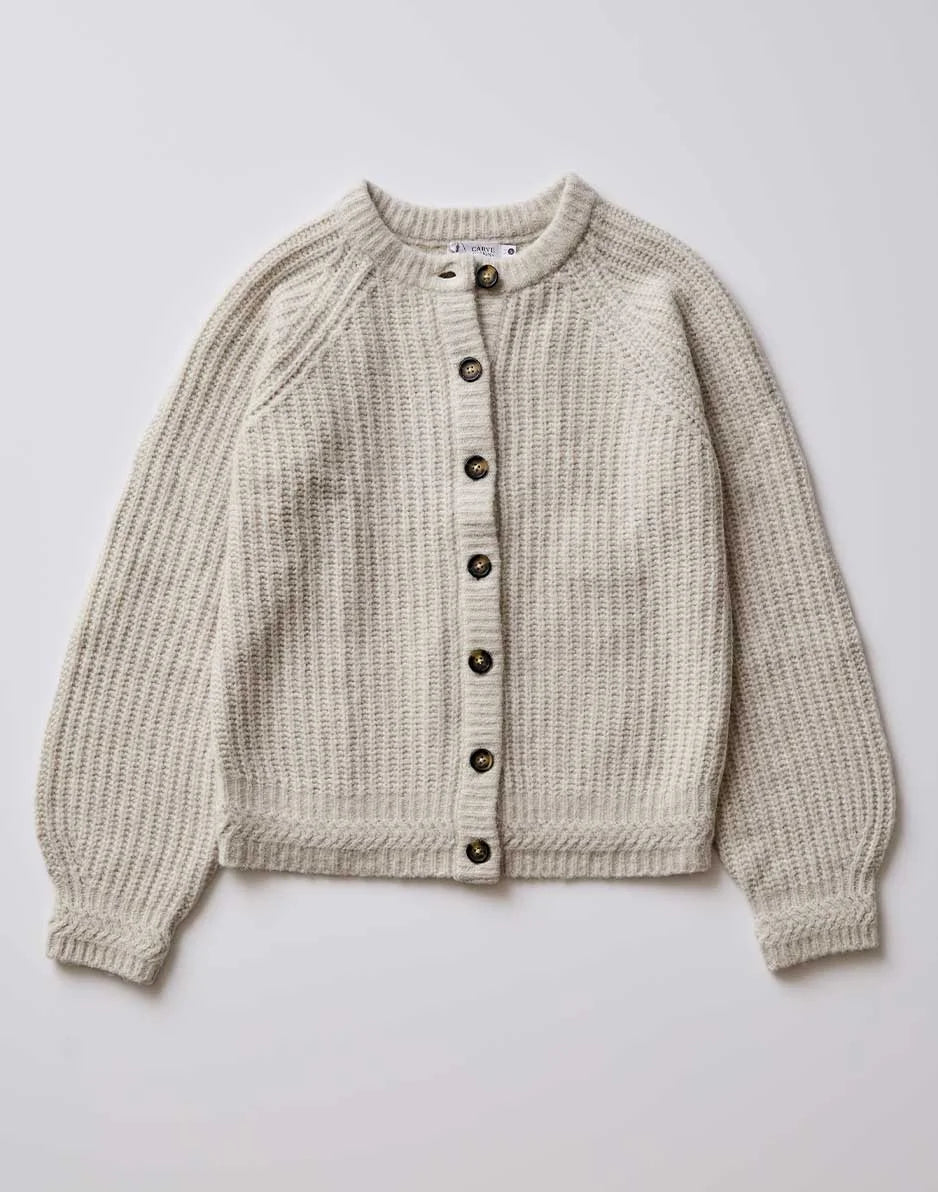 Daphne Wool Cardigan: Morning Mist