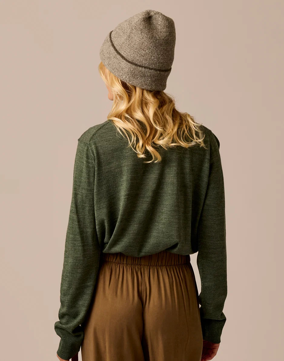 Juliet V-Neck Sweater: Hazel Heather