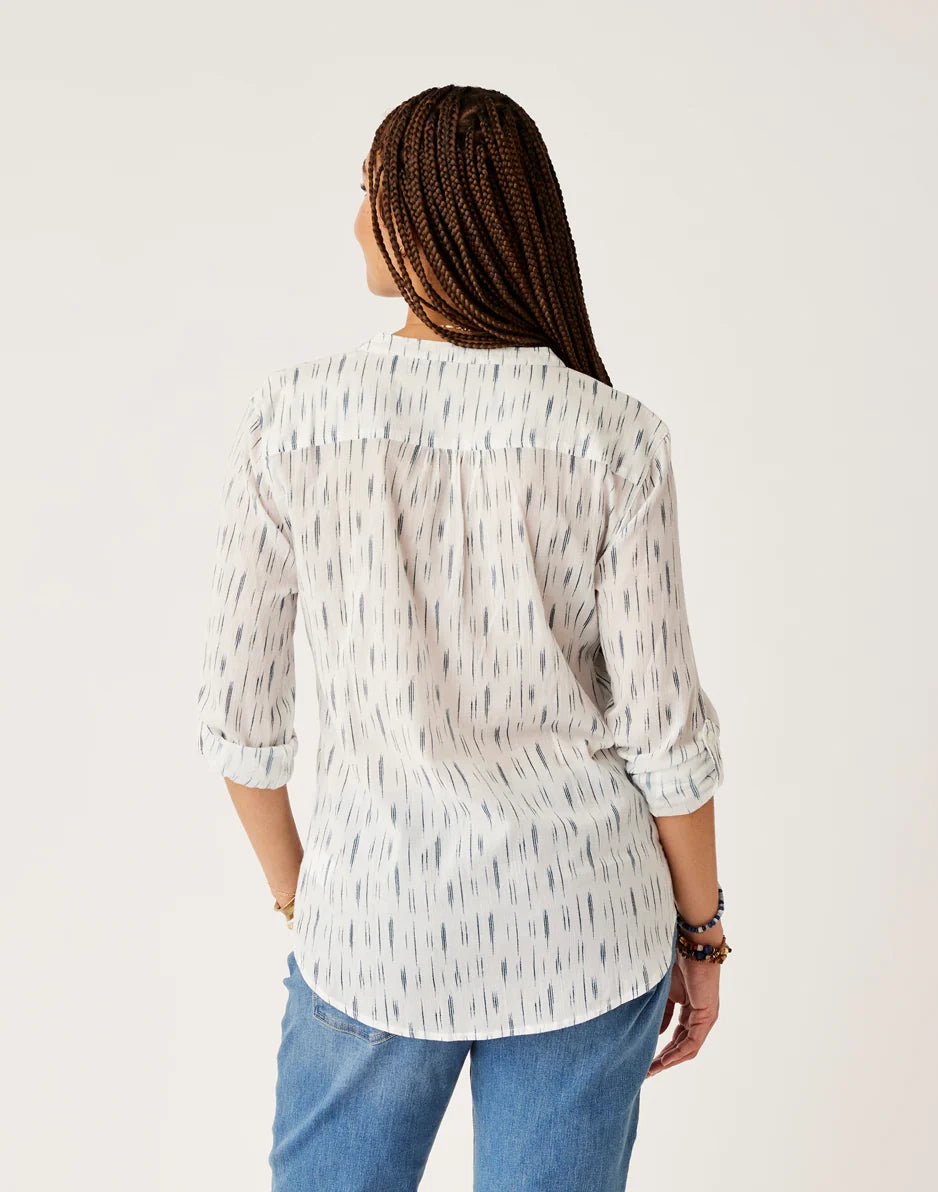 Dylan Gauze Tunic: Azul Ikat - FINAL SALE