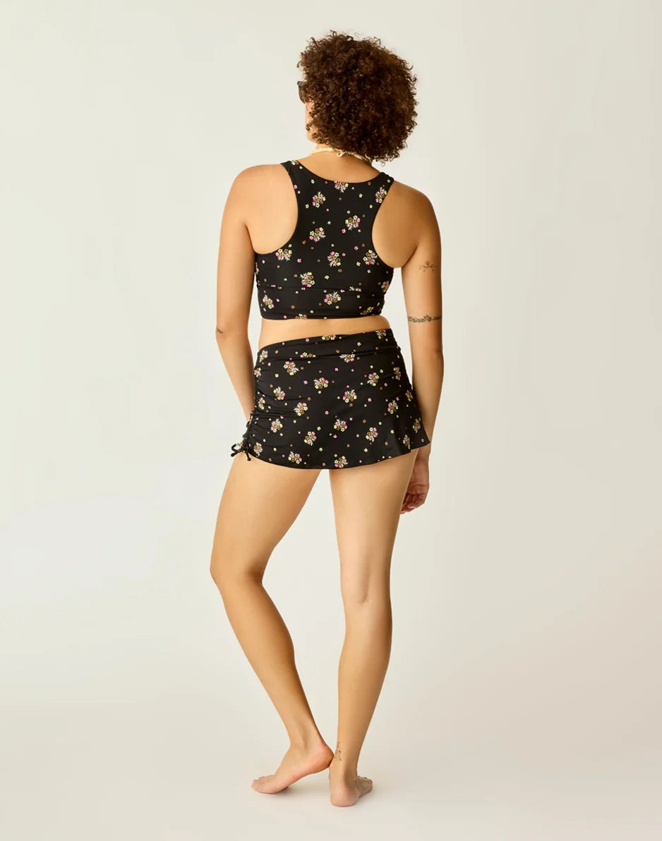 Hoku Swim Skirt: Black Floret - FINAL SALE