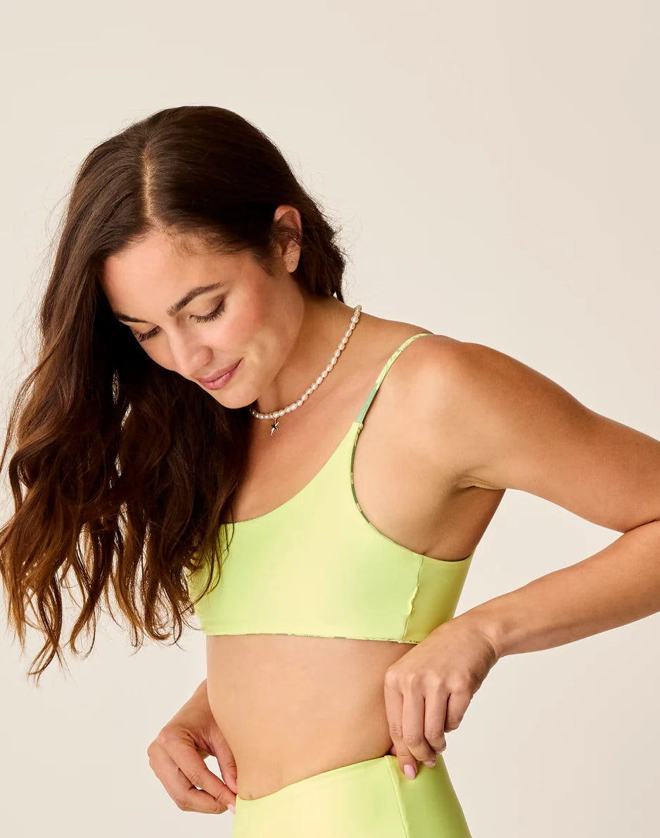 Escondido Compression Reversible Top: Tide/Limeade - FINAL SALE