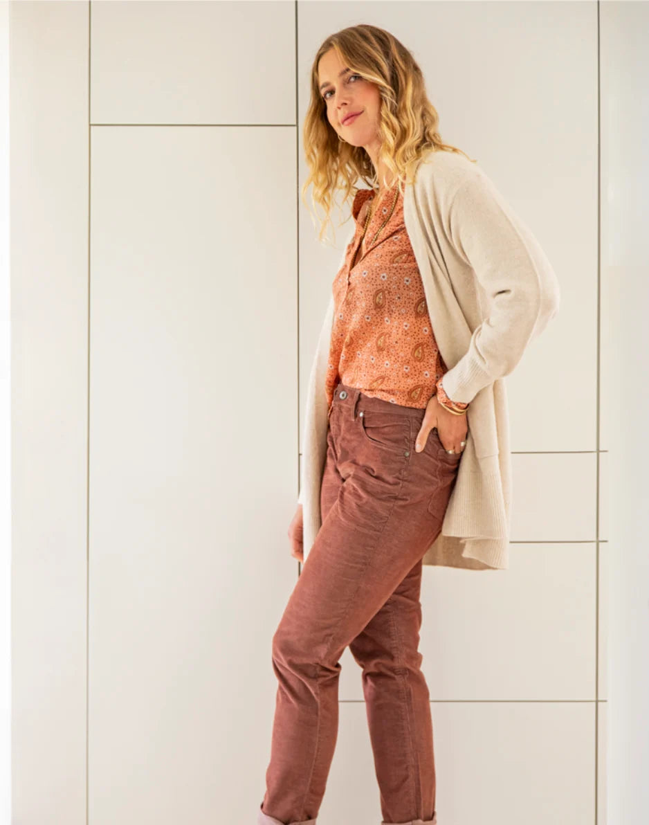 Carson Cord Hi Rise: Chocolate - FINAL SALE