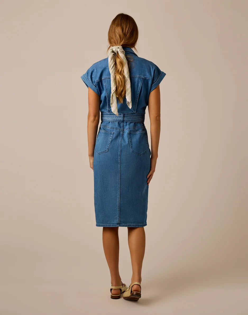 Franny Lightweight Denim Dress: Magnolia