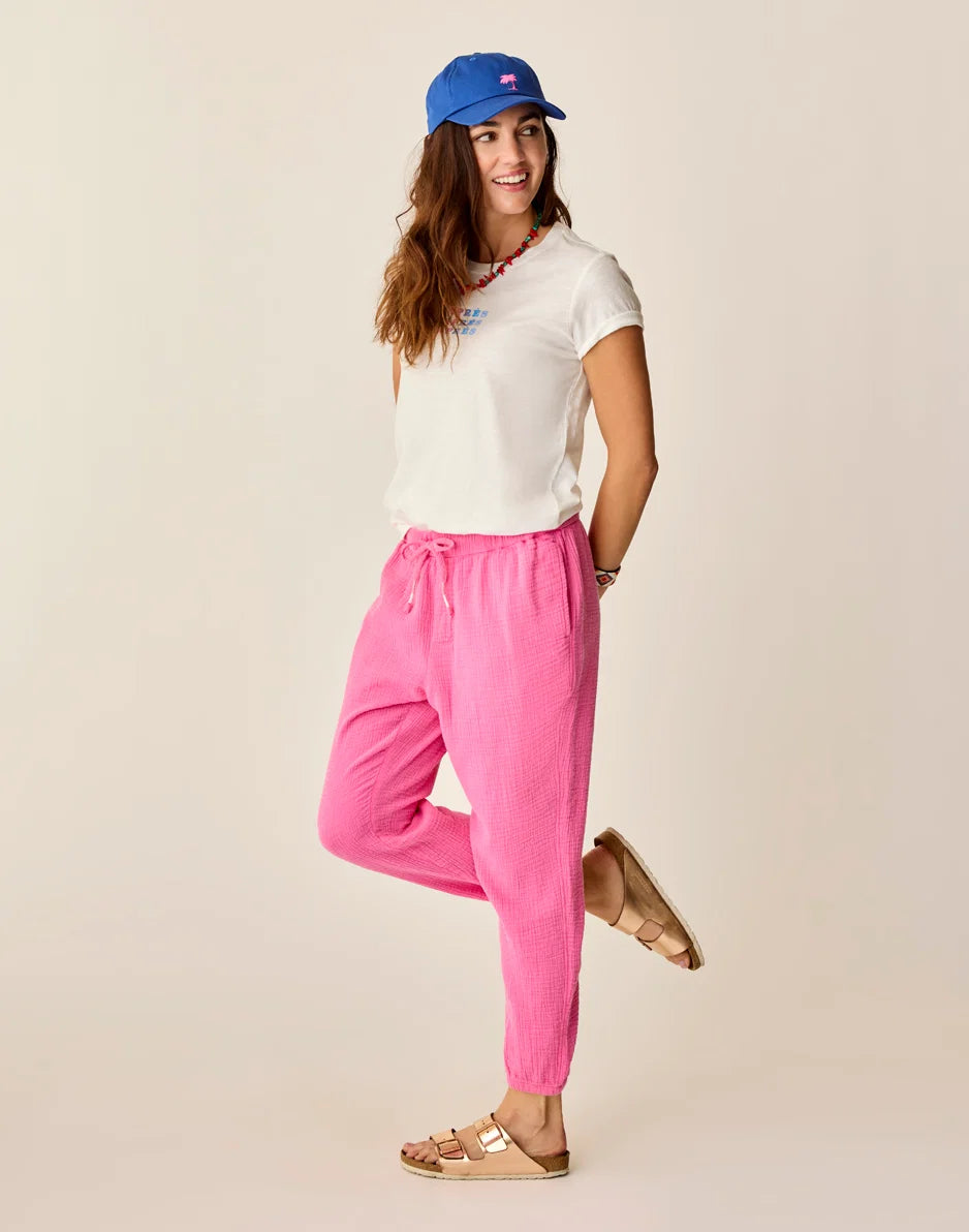 Calista Gauze Pant: Hot Pink - FINAL SALE