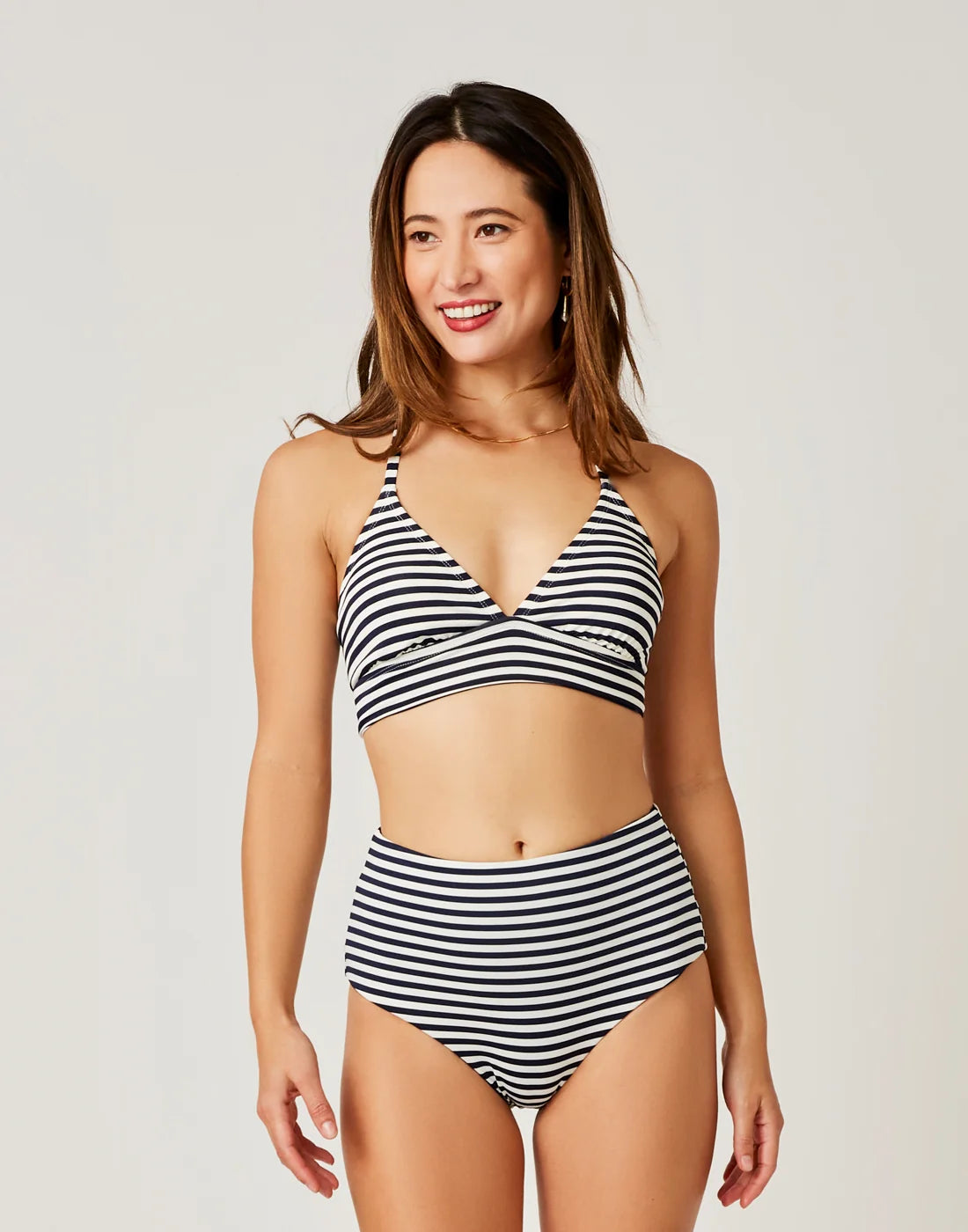 Erin Reversible Bottom: Navy Stripe/Navy - FINAL SALE