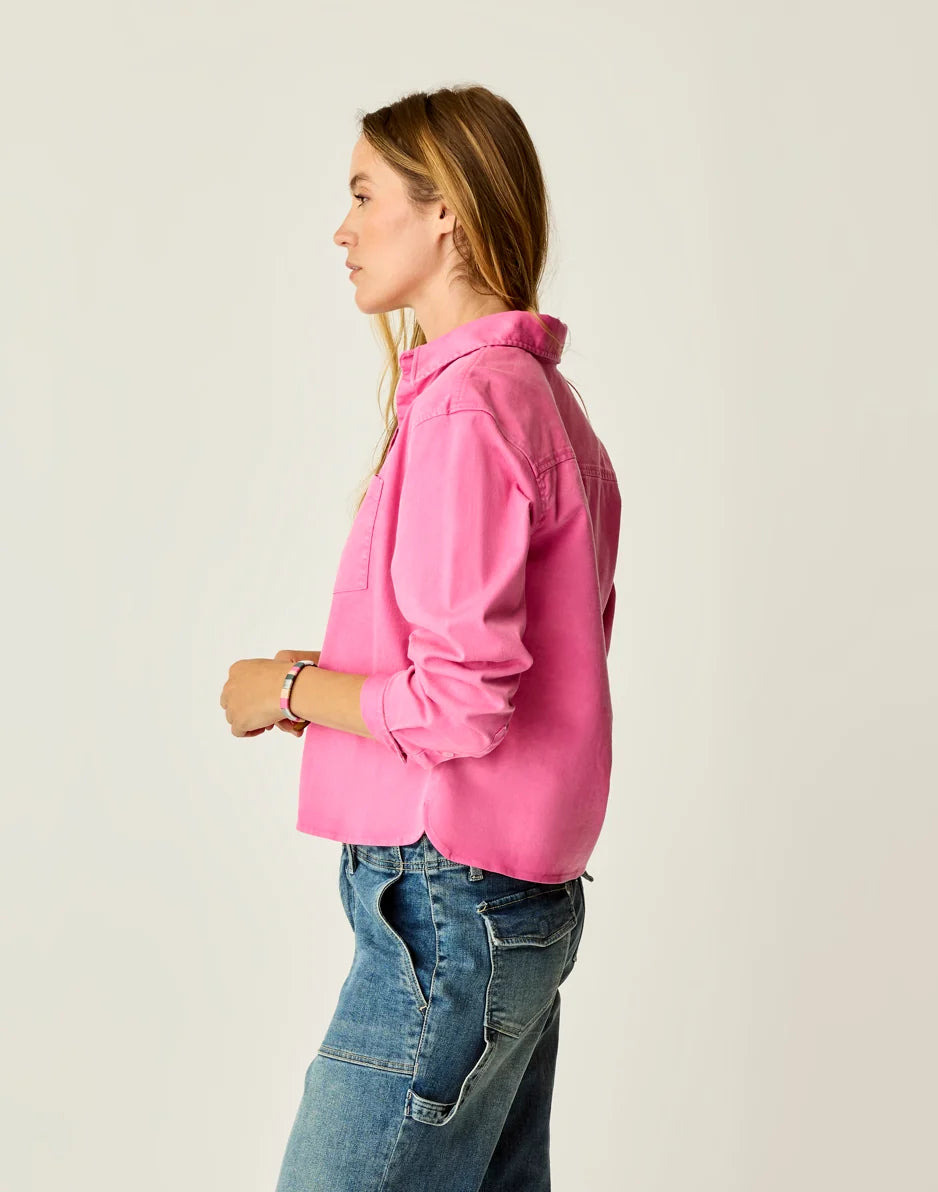 Claire Twill Shirt: Hot Pink - FINAL SALE