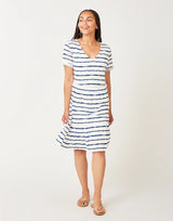 Gemma Dress: Navy Tie Dye Stripe - FINAL SALE