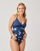 Dahlia Tankini: Nautical w. Bouquet - FINAL SALE