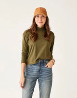 Bray Mockneck Top: Fir - FINAL SALE