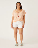 James Textured Top: Peach - FINAL SALE
