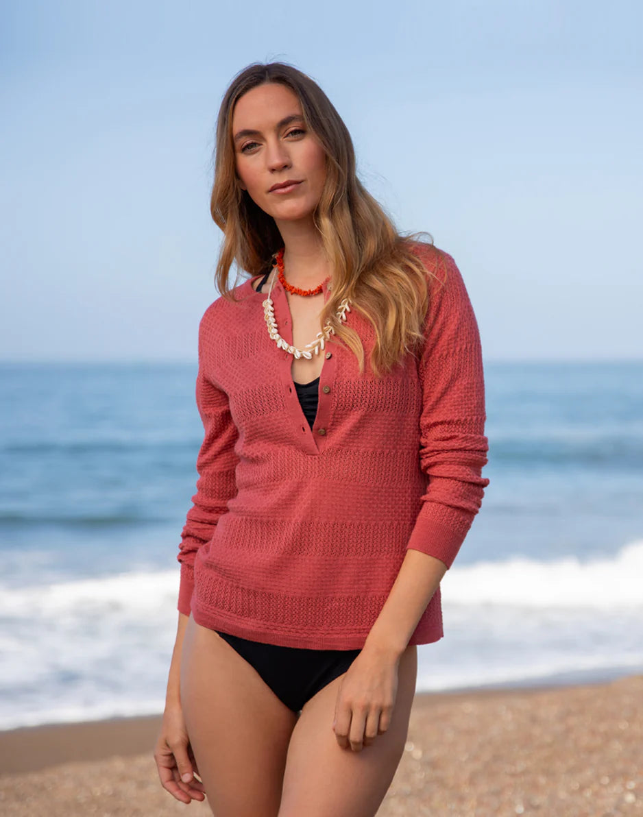 Amara Pointelle Sweater: Henna - FINAL SALE