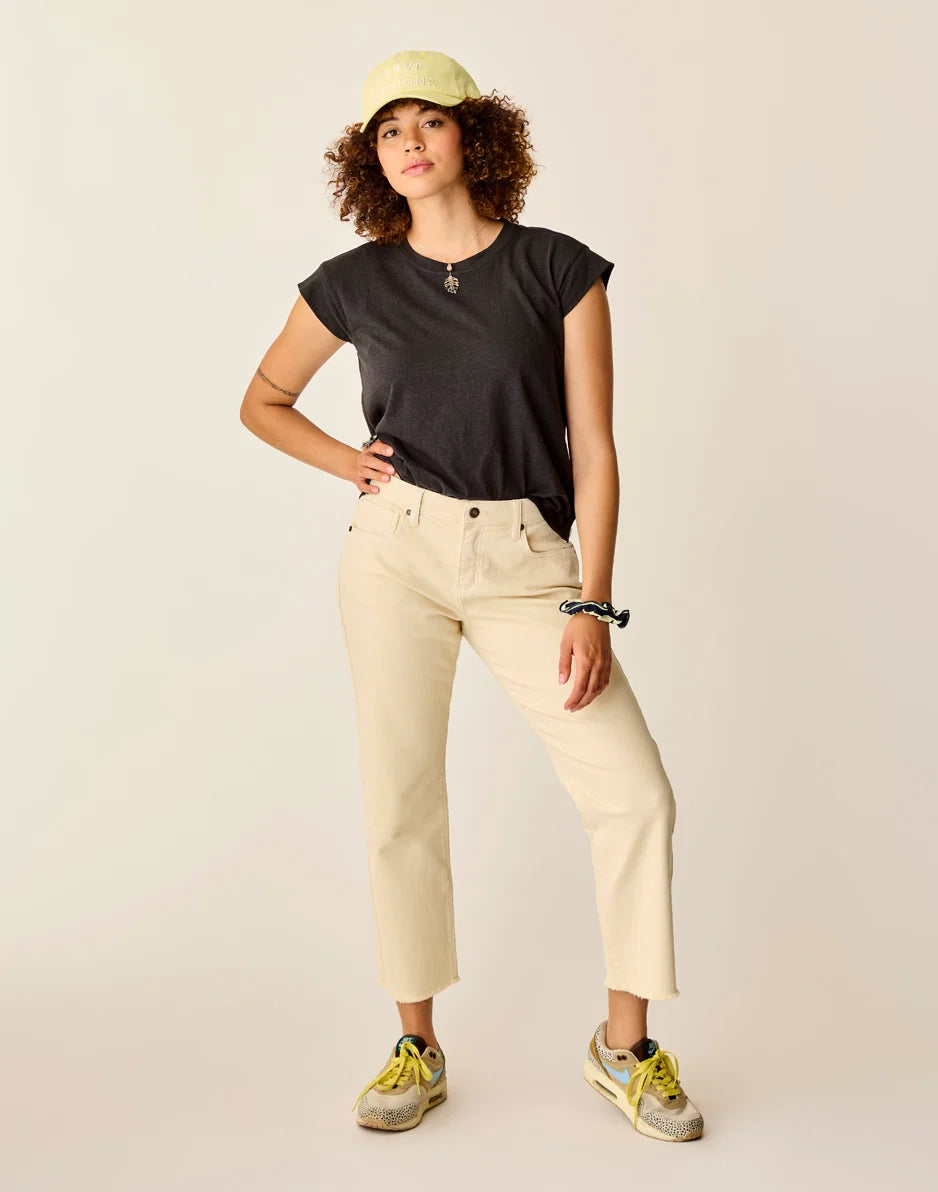 Austin Crop Jean: Ecru