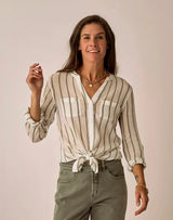 Dylan Gauze Tunic: Fatigue Stripe