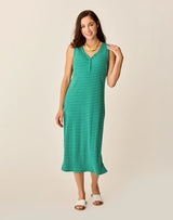 Elodie Rib Dress: Jade Stripe - FINAL SALE
