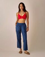 Ada Poplin Pant: Vintage Blue