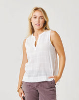 Dylan Textured Tank: Cloud - FINAL SALE