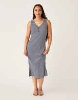 Elodie Rib Dress: Navy Stripe - FINAL SALE