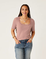Asher Rib Top: Penny Stripe - FINAL SALE