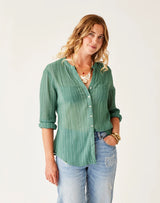 Dylan Gauze Tunic: Forest Multistripe - FINAL SALE