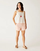 Liv Eyelet Top: Birch - FINAL SALE