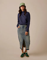 Bray Mockneck Top: Navy