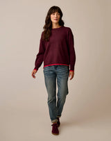 Drue Fuzzy Sweater: Sangria w. Deep Rouge